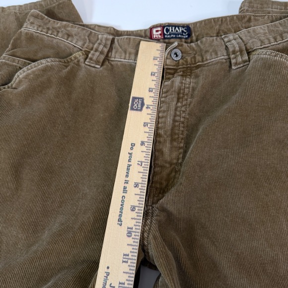 Vintage Y2K Chaps Ralph Lauren Mens 36x30 Tan Corduroy Baggy Carpenter Pants - Picture 9 of 9